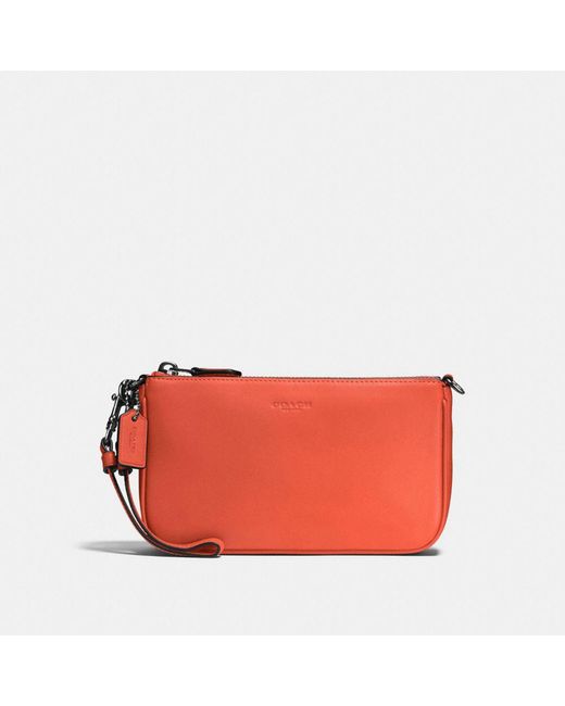 coach glovetanned britt leather wristlet