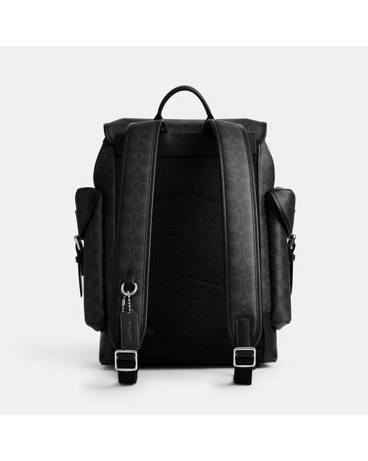 COACH Black Hitch Backpack for men