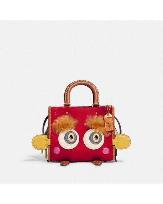 COACH Red Ies Rogue 17 In Signature Textile Jacquard With Sweetie