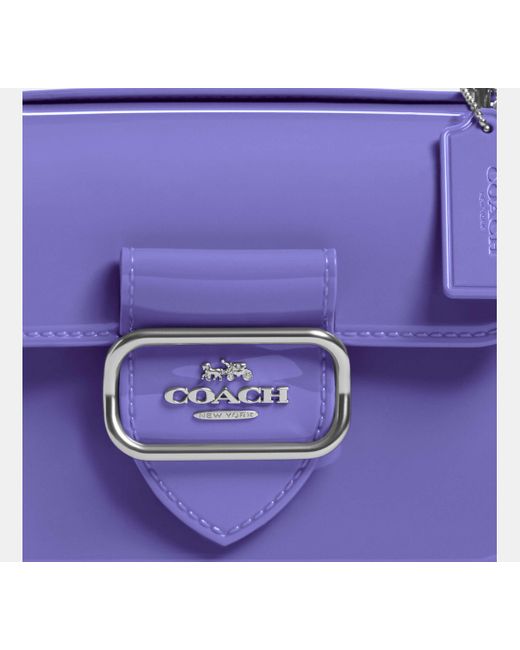COACH Purple Morgan quadratische Umhängetasche
