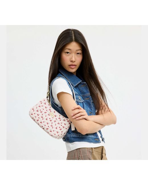 COACH Black Teri Shoulder Bag With Cherry Print