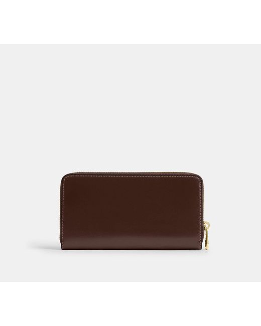 COACH Brown Long Zip Around Wallet