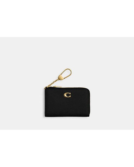 COACH Black Essential L-Zip Key Case