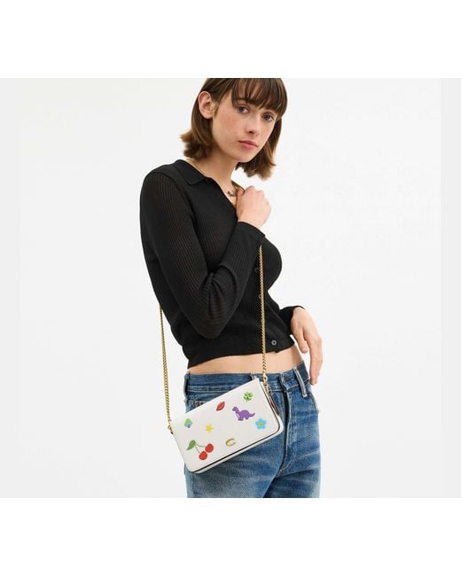 COACH Black Mila Crossbody Bag With Sticker Print