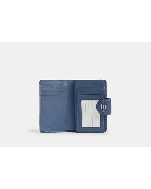 Portefeuille Moyen À Fermeture Zippée D'Angle COACH en coloris Blue