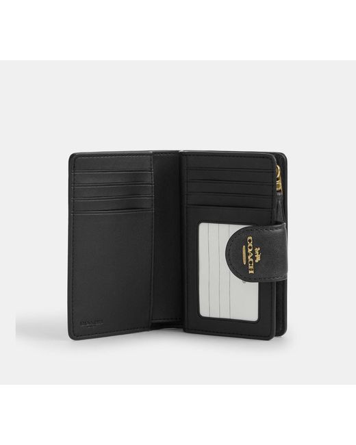 COACH Black Medium Corner Zip Wallet