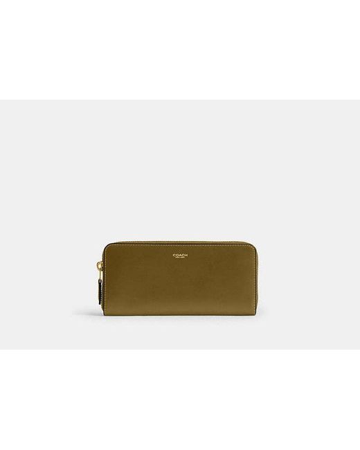 COACH Green New York Slim Accordion Zip Wallet