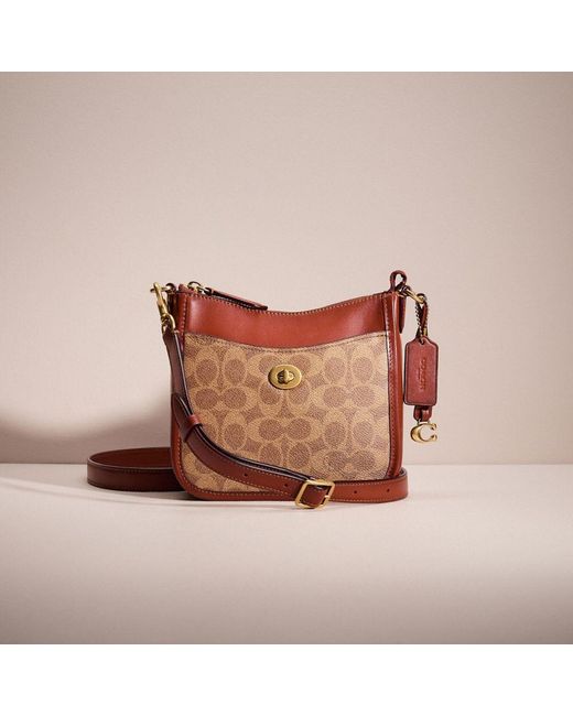 COACH Pink Restored Chaise Crossbody 19 In Signature Canvas