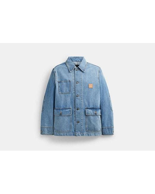 COACH Blue Denim Chore Jacket for men