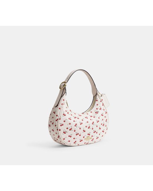 COACH Black Emily Shoulder Bag With Cherry Print