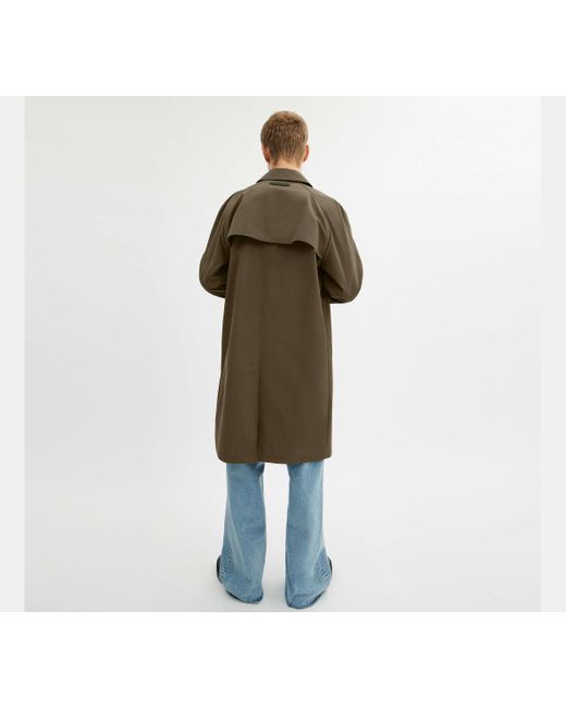 COACH Green Water-Repellent Button-Front Mac Coat for men