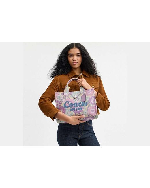 Cabas Cargo Avec Motif Fleuri COACH en coloris Black