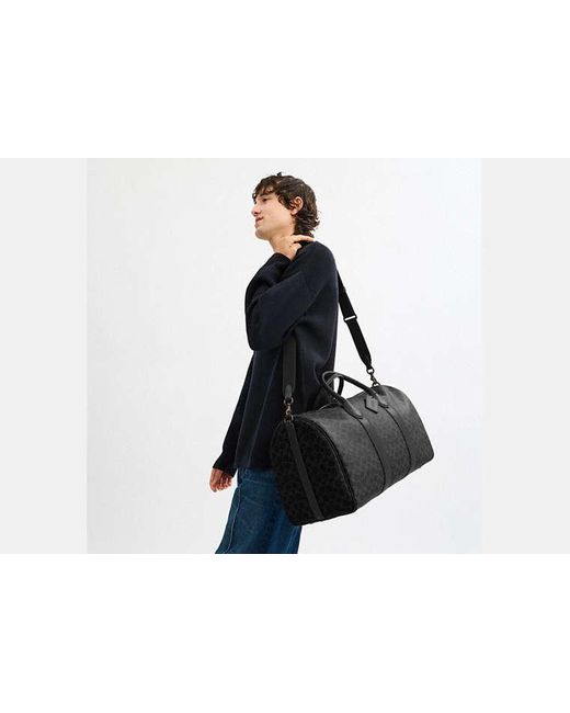 Sac Compass 50 En Toile Exclusive COACH en coloris Black