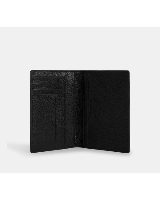 COACH Black Passport Card Case for men