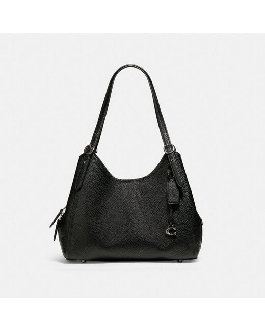 COACH Leather Lori Shoulder Bag in Pewter/Black (Black) Lyst