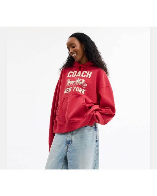 COACH Red Horse And Carriage Hoodie