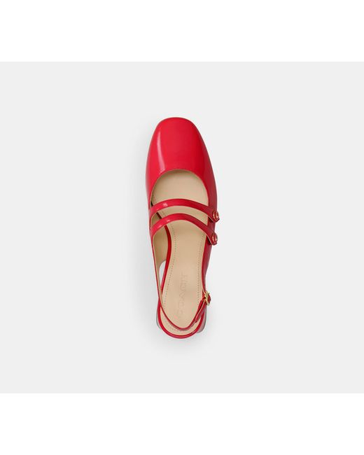 COACH Red Winley Slingback Mary Jane