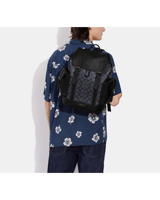 COACH Black Hudson Backpack for men