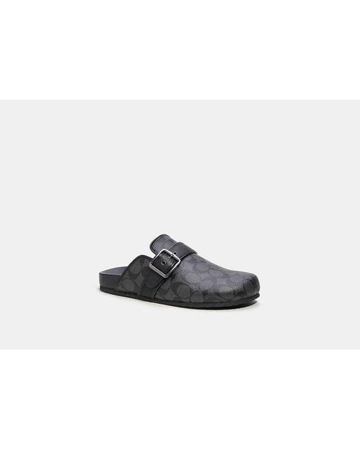 COACH Black Clog Sandal In Signature Canvas for men