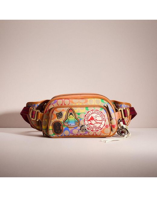 COACH Multicolor Upcrafted Hitch Belt Bag In Rainbow Signature Canvas for men