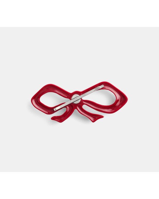 COACH Black Pavé Bow Barrette