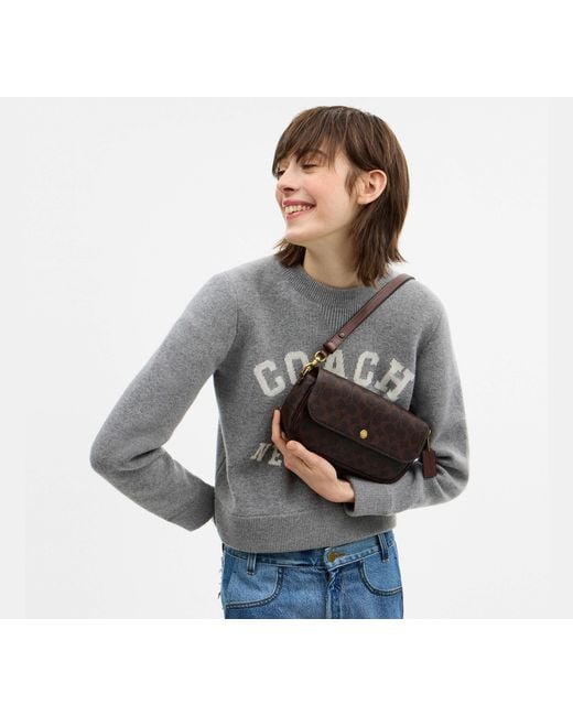 COACH Black Brook Flap Chain Bag