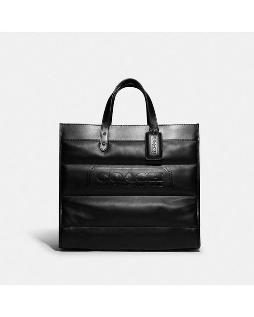 COACH Black Field Tote 40 With Quilting for men