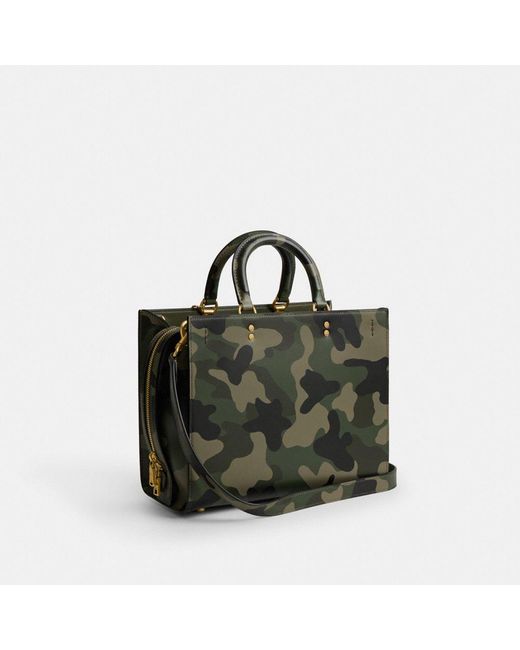 COACH Black Rogue Bag With Camo Print