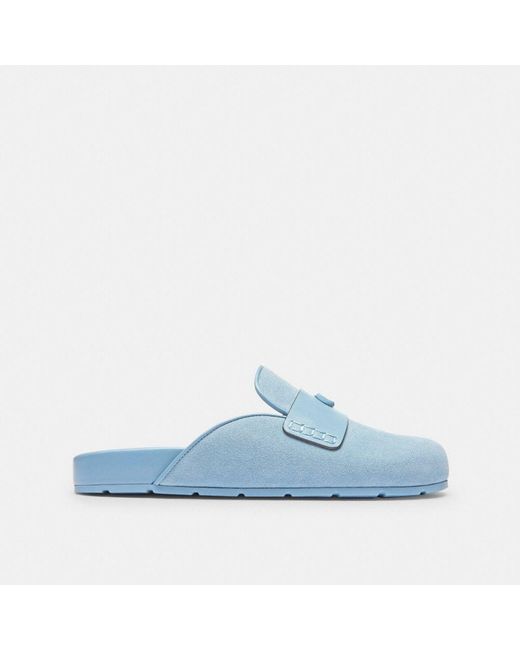 COACH Blue Sculpted C Clog