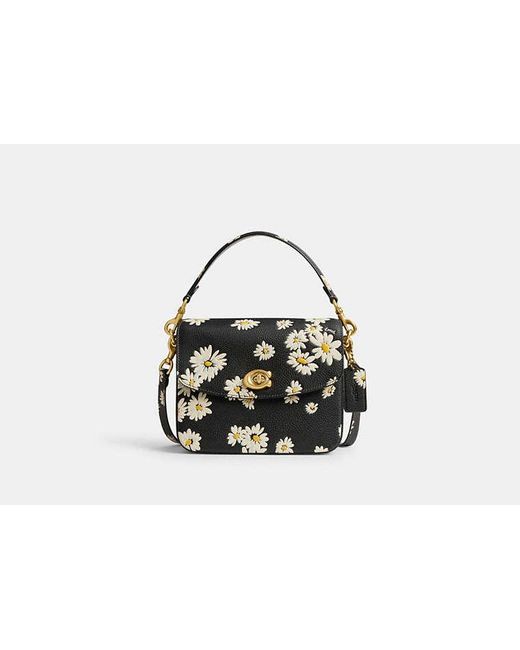 COACH Black Cassie Crossbody Bag 19 With Floral Print