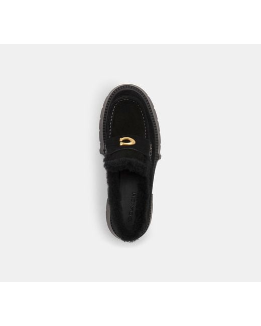 COACH Black Leah Platform Loafer