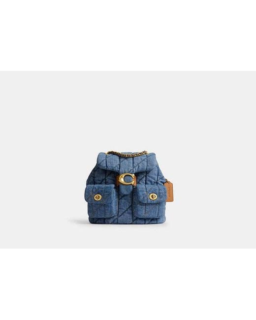 COACH Blue Tabby Backpack With Quilting