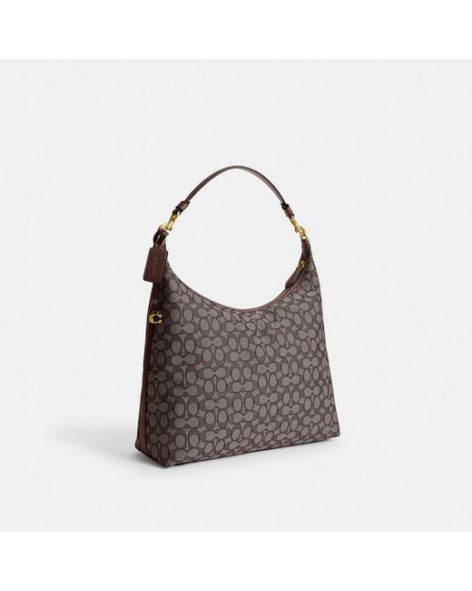 COACH Gray Juliet Shoulder Bag 38 In Signature Jacquard