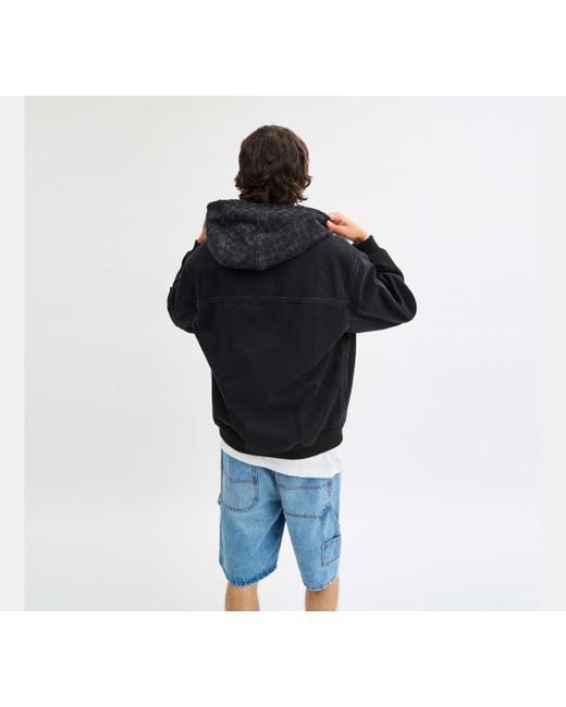 COACH Black Signature Denim Zip Jacket for men