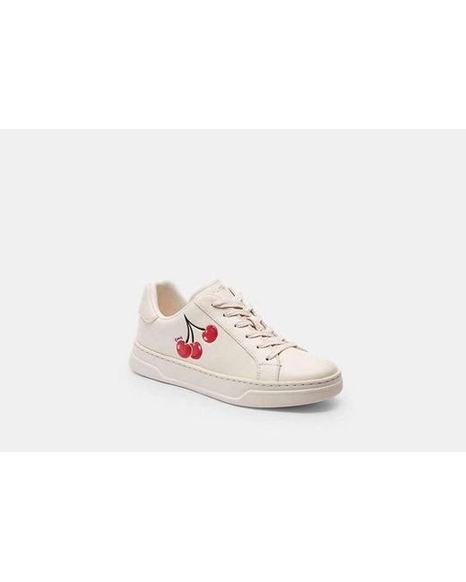 COACH Black High Line Sneaker With Cherry Print