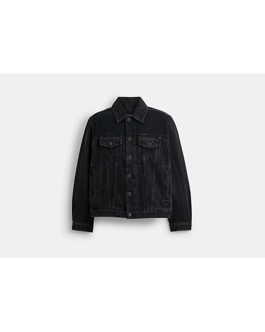 COACH Black Denim Jacket In Organic Cotton for men