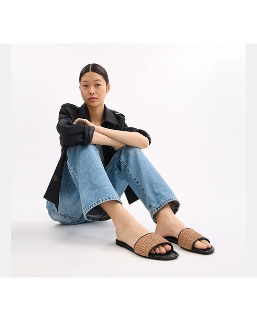COACH Black Slide Sandal