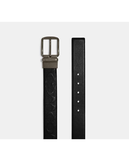COACH Black Harness Buckle Cut To Size Reversible Belt, 38 Mm for men