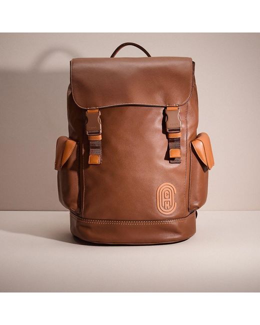 COACH Brown Restored Rivington Backpack for men