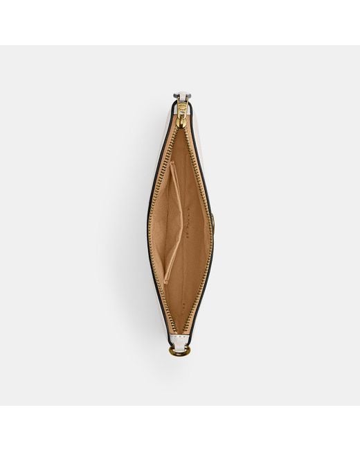 COACH White Polished Pebble Leather Small Wristlet
