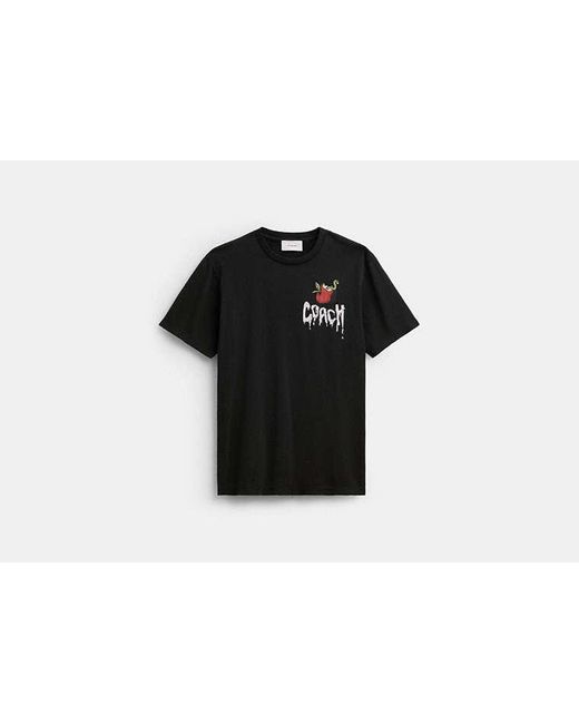 COACH Black Apple Classic T-Shirt for men