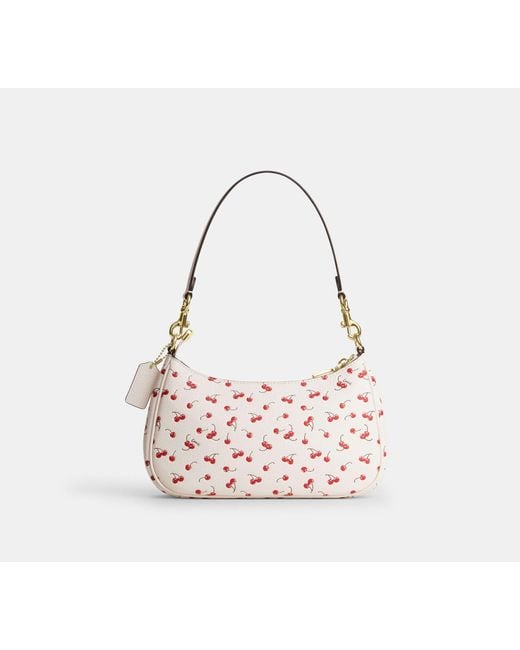 COACH Black Teri Shoulder Bag With Cherry Print