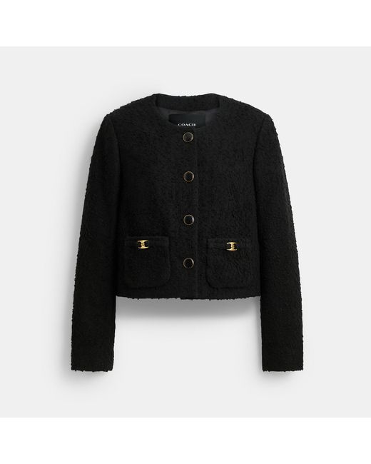 COACH Black Heritage C Boucle Jacket