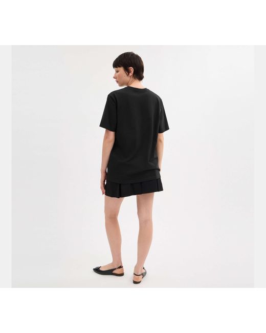 Camiseta de firma en algodón orgánico COACH de color Black