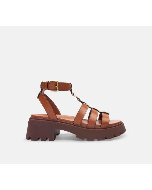 COACH Black C Platform Fisherman Sandal