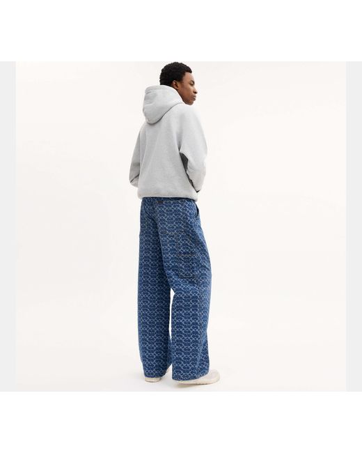 COACH Blue Signature Denim Carpenter Pants In Organic Cotton for men