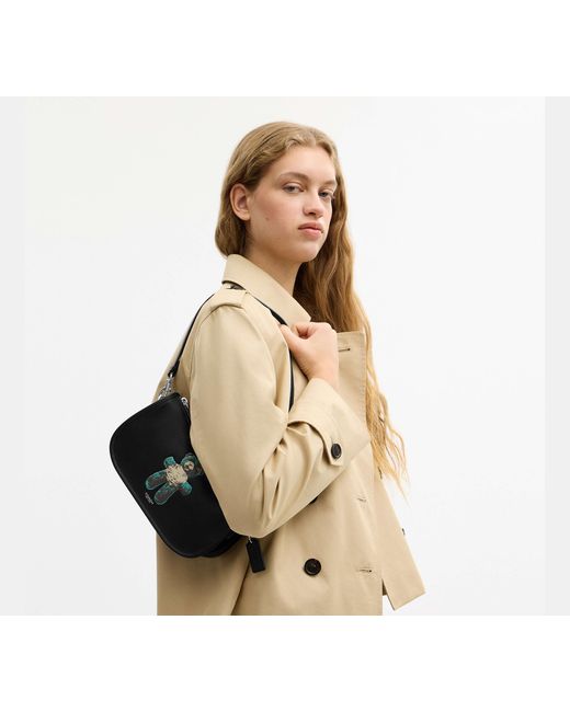 COACH Black Waverly Bag With Teddy Graphic