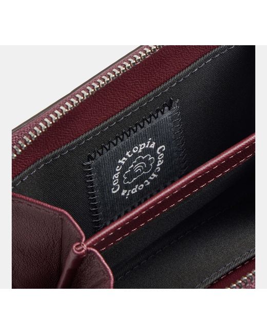 COACH Red Alter/Ego Zip Around Wallet