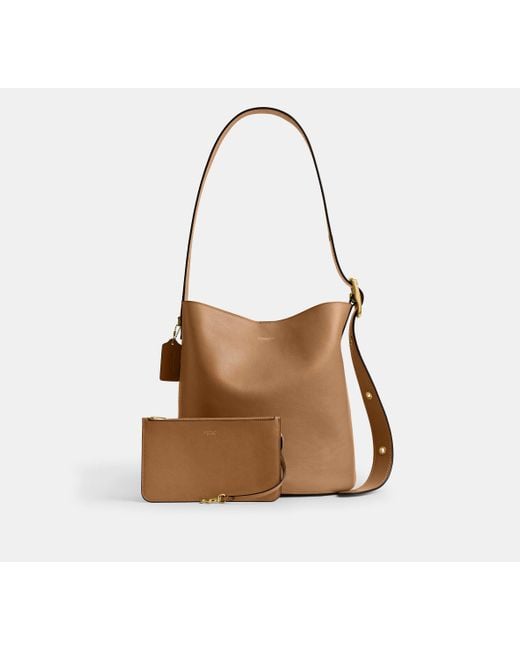 COACH Black Bleecker Bucket Bag