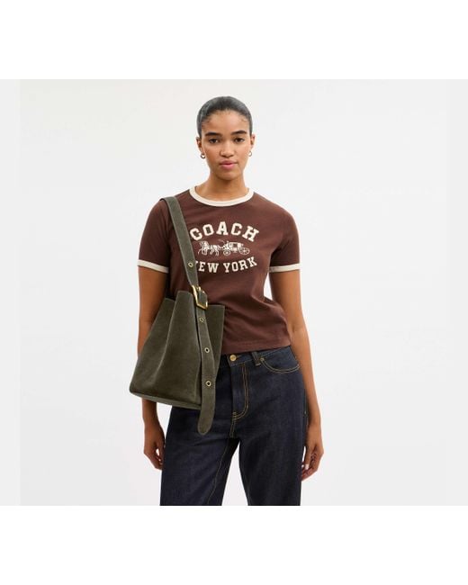 COACH Black Bleecker Bucket Bag